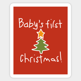 Babys First Christmas Graphic in White Sticker